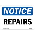 Signmission Safety Sign, OSHA Notice, 12" Height, Rigid Plastic, Repairs Sign, Landscape OS-NS-P-1218-L-18035